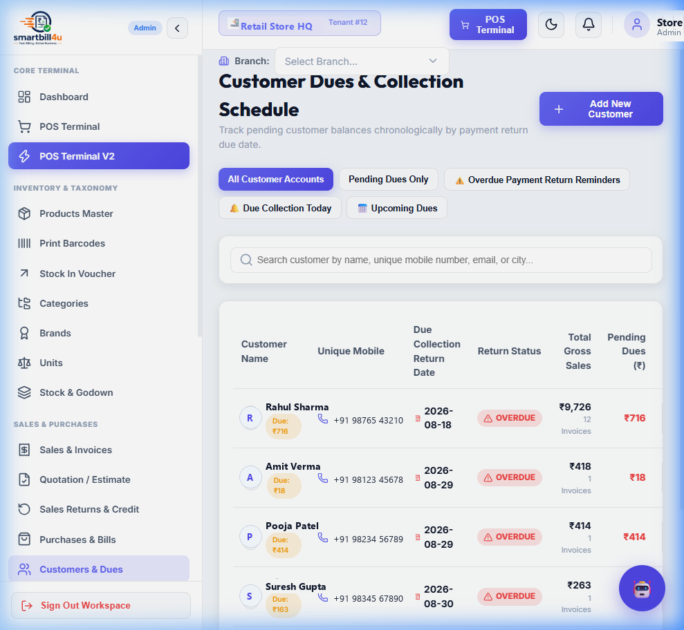 Customer Udhaar Khata & Ledger Accounts