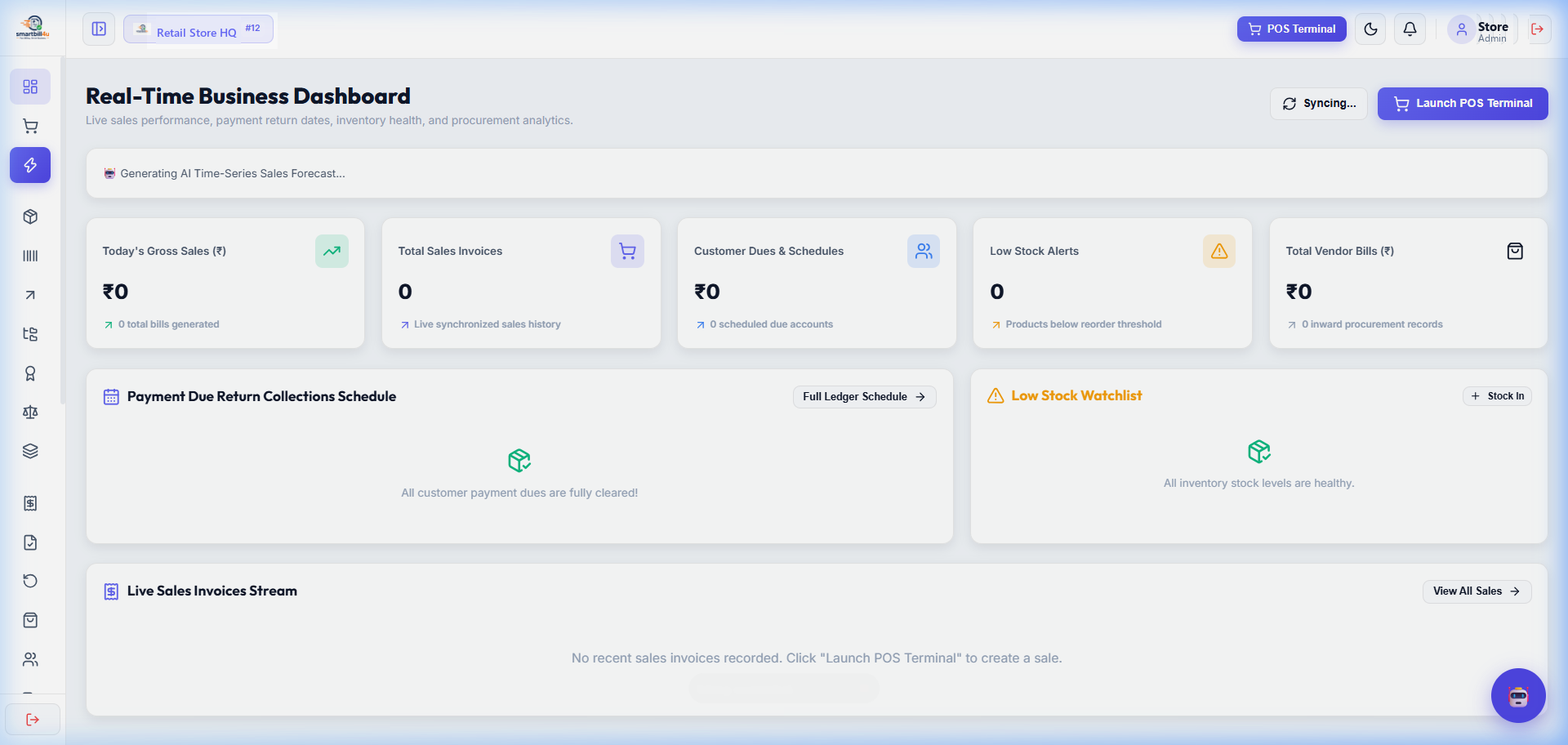 SmartBill4U Web Dashboard & Charts